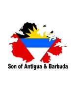 Son of Antigua And Barbuda Country Map Flag Poster Print High Quality Print - $9.57 CAD+