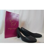 NIB Easy Street Classic Black Pump Mid Chunky Heel Round Toe Sz 9N - $699.91 MXN