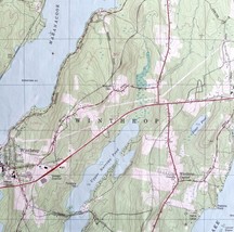 Map Winthrop Maine USGS 1980 Topographic Vtg Geological 1:24000 27x22&quot; TOPO12 - £35.17 GBP