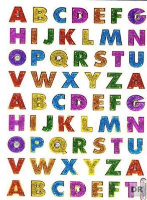 ABC Letter School Craft Sticker Decal Size 13x10cm/5x4inch Glitter Metal... - $3.49