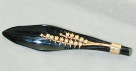 Victorian 10K Rose Gold Onyx Jet 13 Seed Pearl Mourning Pin Spectacular - $250.00
