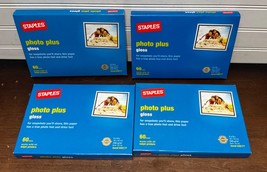Lot Of 4- Staples Photo Plus gloss paper 4X6 60 sheet Packs New & Sealed - $15.00