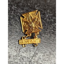 Boy Scouts of America logo Pin with 1 Year Bar hanger - NEW - £12.88 GBP