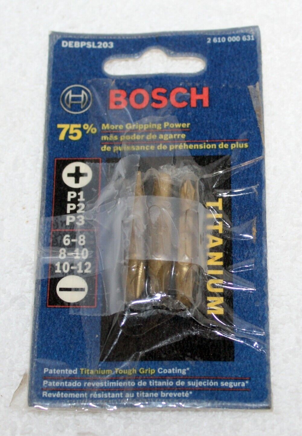 Bosch DEBPSL203 Titanium Screwdriver Tips ~ New ~ P1 P2 P3 ~ 6-8 / 8-10 ... - $4.99