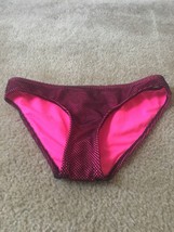 No Boundaries Women&#39;s Swim Bikini Bottom 1 Piece Size Small Black Pink - $24.62
