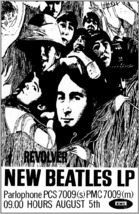 Rare Beatles Promo Poster 23 1/2&quot; X 33&quot; U.K. import 1966 REVOLVER Album ... - $19.99