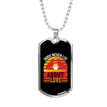 Dogs Never Lie Necklace Stainless Steel or 18k Gold Dog Tag 24&quot; Chain - £37.92 GBP+