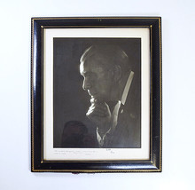 1960s Large Black &amp; White Orig Photo Portrait in CP Leathercraft NY Frame +Glass - £55.57 GBP