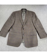 Hart Schaffner &amp; Marx Mens Blazer Sz 50 Tan Blue Plaid Notche Lapel Full... - £33.16 GBP