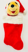 Winnie The Pooh Christmas Stocking Stuffed Head Plush 3D 20 Inches Santas Best  - £46.68 GBP