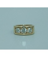 1.00Ct D/VVS1 Men&#39;s Triple Diamond Engagement Ring On 14K Yellow Gold Over - $92.74
