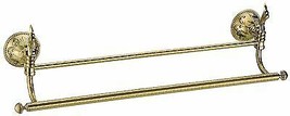 Gold bathroom brass double towel bar With flowers  26&quot;Length  - £62.17 GBP