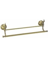Gold bathroom brass double towel bar With flowers  26&quot;Length  - €66,85 EUR
