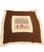 OOAK Large Sampler Afghan Throw, Vintage Hand Knitted or Crocheted Uniqu... - £123.27 GBP