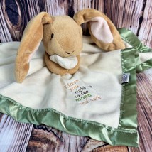 Guess How Much I Love You Bunny Brown Green Security Baby Blanket Lovey Plush - £18.81 GBP