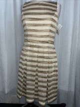 Muse Women&#39;s Dress Tan &amp; Brown With Metallic Gold Size 10 - $19.80