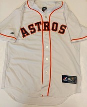 Majestic Houston Astros BEDOY #45 Full Button Jersey Mens Size M White Blue - £41.38 GBP