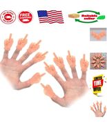 10 Pack of Ultra-Realistic Rubber Middle Finger Hand Puppets for Hilario... - $350.61 MXN