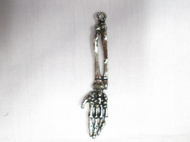 New Huge Human Anatomy Skeleton Arm &amp; Hand Usa Cast Pewter Pendant Adj Necklace - £9.64 GBP