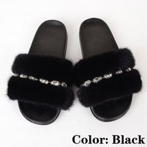 Summer Women Slippers Mink  Slides House Real  Sandals Ladies ry Women&#39;s Shoes H - £56.83 GBP