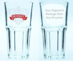 Fathers Day Gift Personalised Smirnoff Vodka Glass Engraved with Your Message - £16.13 GBP