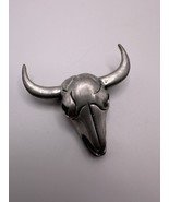 Vintage 1989 Pewter EGE Cow Steer Skull 3D Brooch 5cm  BB4 - $584.08 MXN