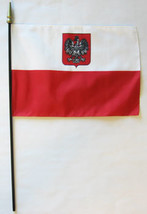 Poland - 8&quot;X12&quot; Stick Flag (Eagle) - £8.73 GBP