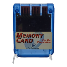 Performance Memory Card for Original Sony PlayStation PS1 Transparent Blue - £7.76 GBP