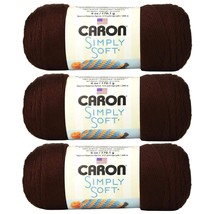 Caron Simply Soft Yarn Solids (3-Pack) Chocolate H97003-9750 - £23.50 GBP
