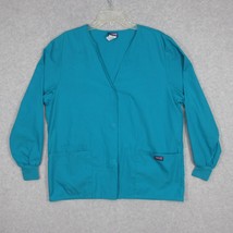 Cherokee Workwear Women&#39;s Warm Up Scrub Jacket Teal Blue 4350 Size Medium - £7.65 GBP