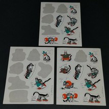 VTG 1989 B Kliban Black White Striped Cat Sticker Sheets (19 Stickers To... - $16.79