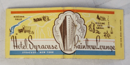 HOTEL SYRACUSE RAINBOW LOUNGE SYRACUSE NEW YORK MATCHBOOK ADVERTISING VI... - $16.43 CAD