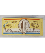 HOTEL SYRACUSE RAINBOW LOUNGE SYRACUSE NEW YORK MATCHBOOK ADVERTISING VI... - $16.43 CAD