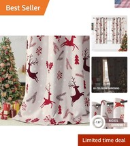 Charming Christmas Drapes - 63&#39;&#39; Blackout Reindeer Window Curtains, Grom... - $51.00