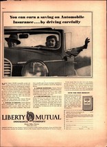 1937 Liberty Mutual Car Insurance At Lower Cost Vintage Magazine Print Ad/Poster - £19.27 GBP