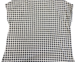 J. Jill Womens White Gingham Checkered Luxe Supima Cap Sleeve Relaxed Te... - $21.75