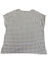 J. Jill Womens White Gingham Checkered Luxe Supima Cap Sleeve Relaxed Tee Top S - £17.03 GBP
