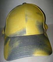Allch Tie Dye Yellow Gray Ponytail Hat Cap Woman&#39;s Adult Adjustable Strap - £9.09 GBP