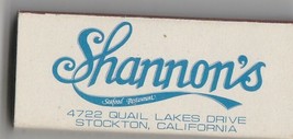 Vtg Strike on Match Box with local ad &amp; sticks ~ Shannon&#39;s Seafood Resta... - $8.31 CAD