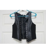 First Genuine Leather Black Motorcycle Vest Woman’s Black Zipper Tie Small - $943.41 MXN