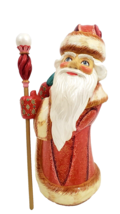 Russian Wood Carved Father Christmas Hand Painted Santa Signed 10-3/4&quot; - £107.00 GBP