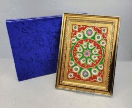 Meenakari Painting Enamel Floral Art Handmade Minakari Ethnic Décor Art Framed - £53.98 GBP