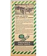 1943 MENNEN SHAVE CREAMS-JAR TUBE CATTLE &amp; Shaving-Vintage Print Ad-WWII - $208.67 MXN