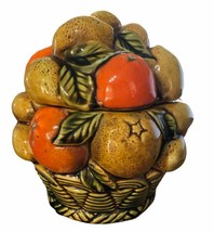 Inarco Japan E3354 Orange Spice Fruit Basket Cookie Jar Canister Oranges Lemons - £27.47 GBP