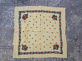 Beige floral scarf, vintage boho women's headscarf, Slavic floral shawl - $20.00
