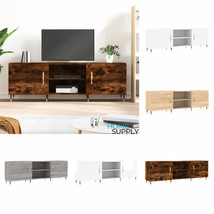 Modern Wooden Rectangular TV Tele Stand Unit Cabinet With Open Storage Doors - £76.23 GBP+