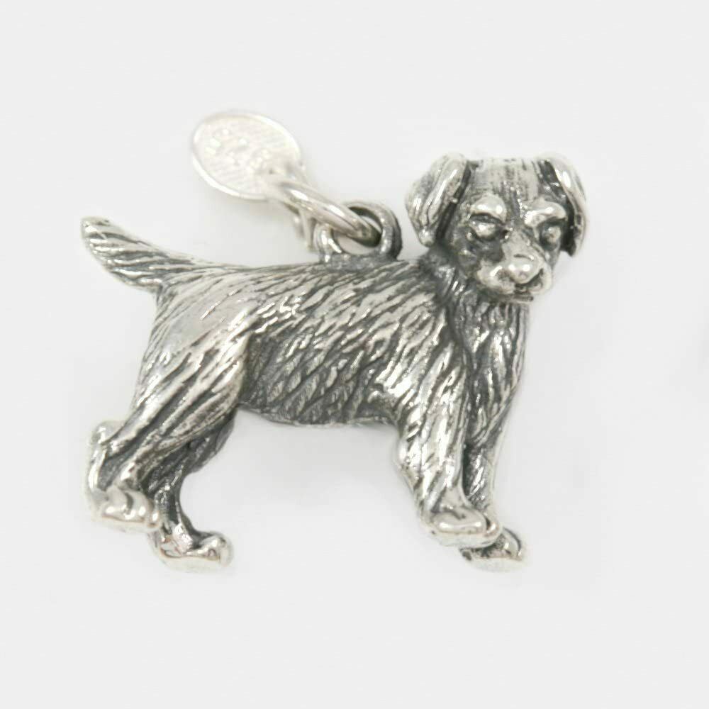 Labrador Retriever Puppy Dog Charm 3 Dimensional Solid Sterling Silver - $47.52
