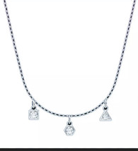 Swarovski Trio Crystal Pendants Simple Necklace, Rhodium- 5568012 New - £30.83 GBP