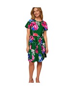Kate Spade Green Floral Short Sleeve Dress With Keyhole Back Size 6 - $130.05 CAD