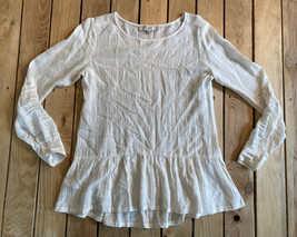 Ann Taylor loft Women’s long sleeve blouse w/ Ruffle Waist Line Size XS Ivory X6 - £9.84 GBP